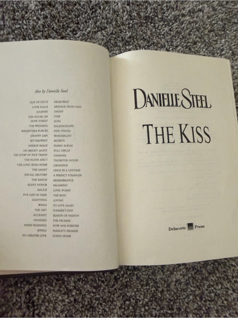 'The Kiss' Paperback Book - Cream Pages, Black Text